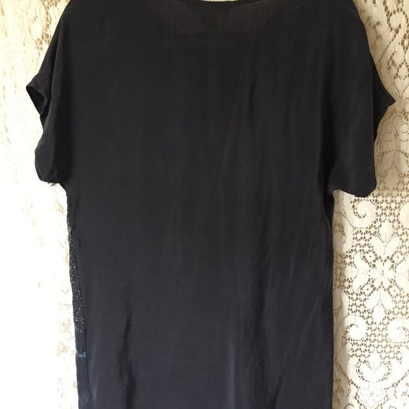 Butterfly Print Silk Top/Dress Vintage - Picture 7 of 11